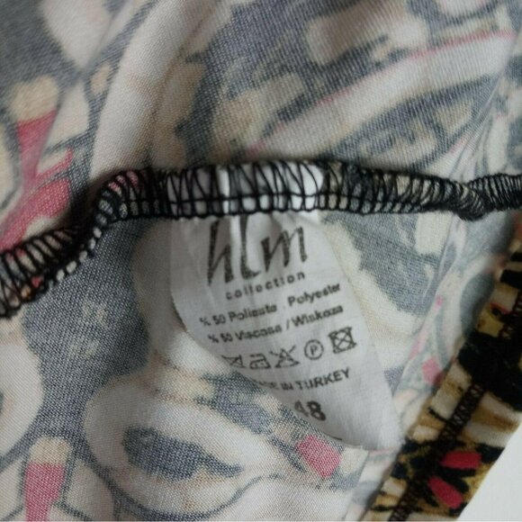 Vintage HLM Leopard Mixed Print Short Sleeve Top 2XL - Picture 4 of 4